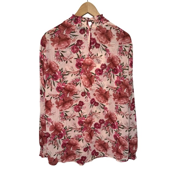 Torrid Chiffon Smocked Sheer Mock Neck Blouse Size 1x NWT Brand New Feminine - Picture 4 of 9